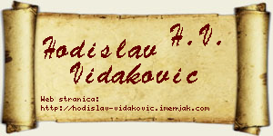 Hodislav Vidaković vizit kartica
